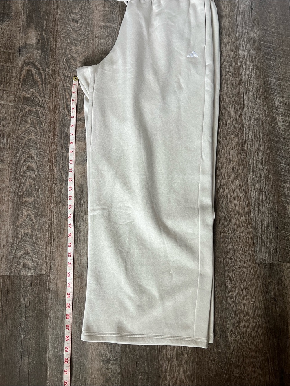 NWT Adidas Cream Drawstring Wide Leg Sweat Pants - Picture 8 of 9